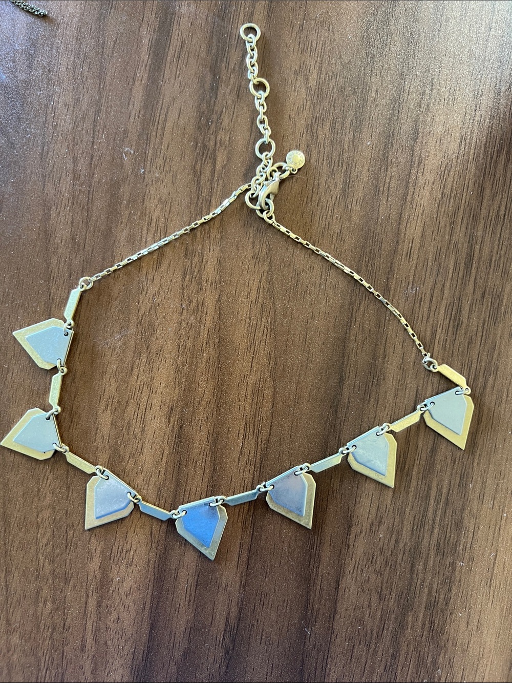 J.Crew Gold Geometric Triangle Drop Necklace